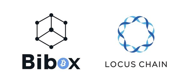 Logos: Bibox exchange (left) and the Locus Chain Foundation